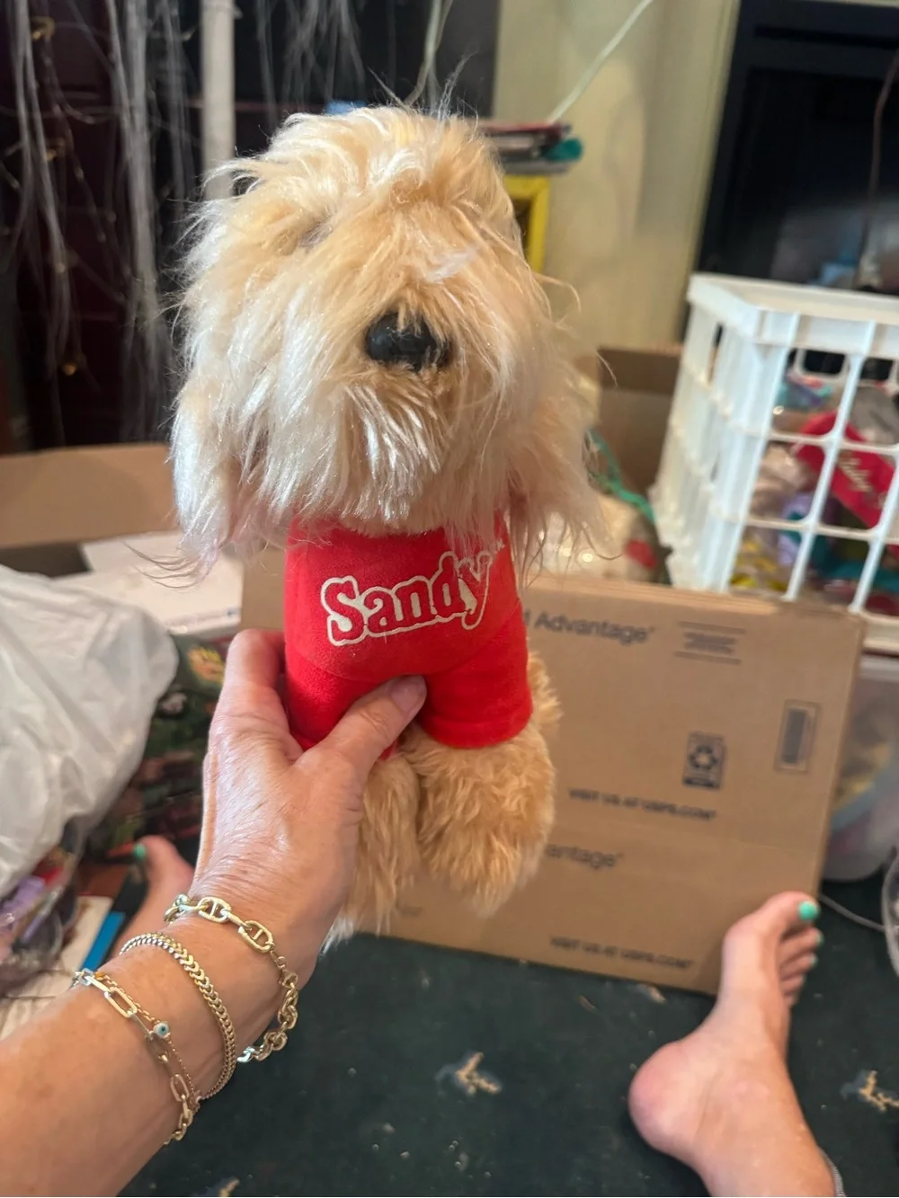 Sandy from Annie Red Plush Dog Toy Shirt - Knickerbocker Brand